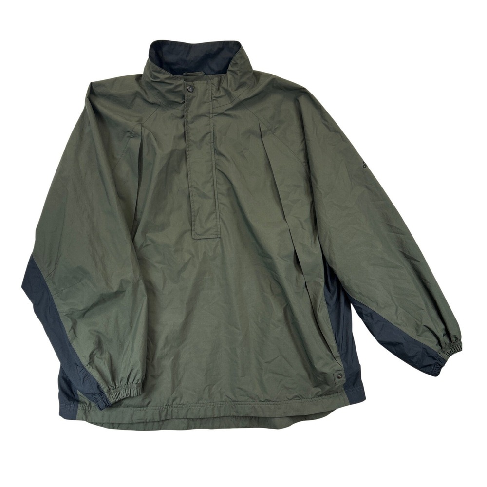 Adidas Windbreaker‎ Men XL Olive Green ClimaProof 1/4 Zip Anorak Jacket Pockets